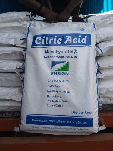 25 Kg Ensign Citric Acid Monohydrate At 70 Kg In Ahmedabad ID