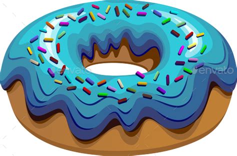 Donuts 6 Flavours Set Vectors Graphicriver