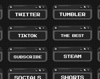 Twitch Panels Dark Retro Lofi Windows Aesthetic Twitch Panels Black