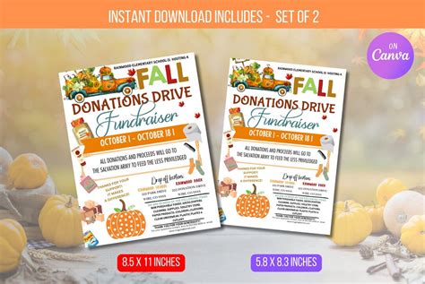 EDITABLE Fall Donation Drive Flyer, Thanksgiving Food Drive Flyer ...