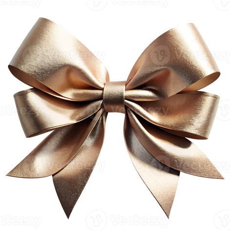 Metallic Champagne Color Ribbon Bow Isolated On Background 45948385 Png