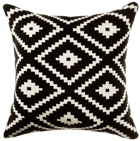 Black And White Geometric Cotton Linen Cushion Cover Square Throw