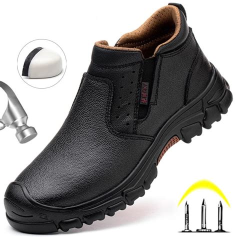 Waterproof Work Boots Safety Composite Toe Shoes Men Anti Smash Anti