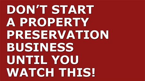 How To Start A Property Preservation Business Free Property