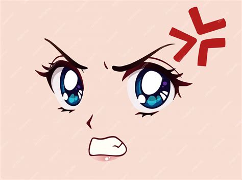Premium Vector Angry Anime Face