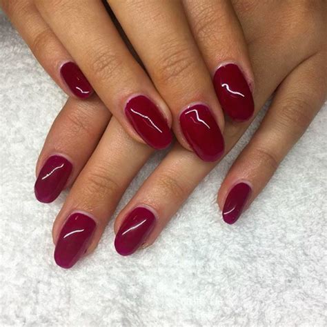 Dark Red Acrylic Nails In Beautiful Manicure Photos