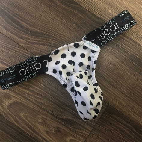 Polka Dot Thong Black And White Men Underwear Etsy