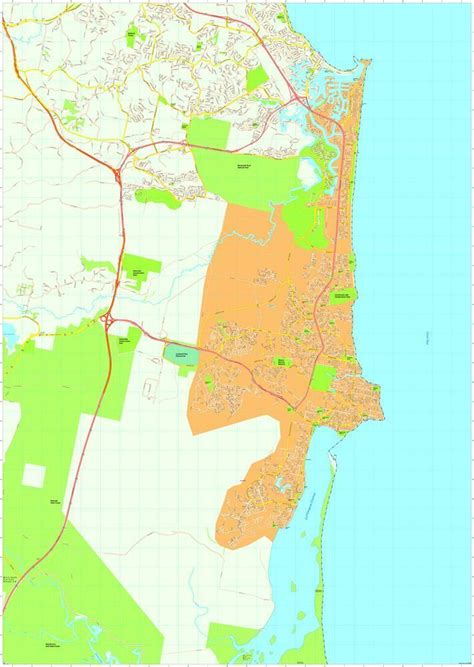 Sunshine Coast Vector Maps EPS Illustrator Map Digital Maps Netmaps