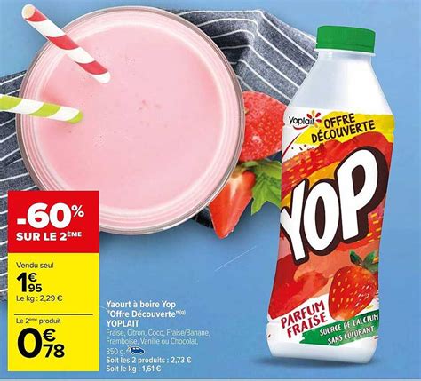 Promo Yaourt Boire Yop Offre D Couverte Yoplait Chez Carrefour