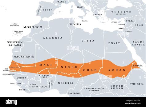 The Sahel A Region In Africa Political Map Ecoclimatic Biogeographic