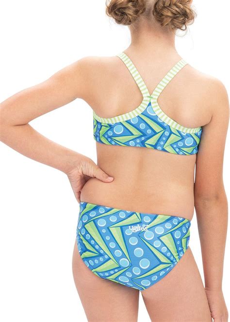 Dolfin Uglies Girl S Aloha Print V 2 Back One Piece Swimsuit Yellow