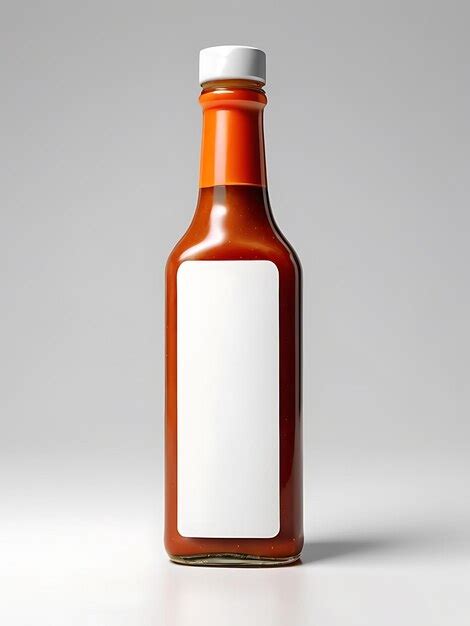 Hot Sauce Bottle Mockup Premium AI Generated Image
