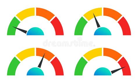 Indicador De Velocidade Definido Para Infografia Cones Do Medidor Ou