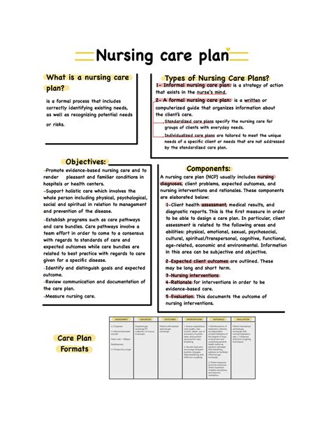 Nursing Care Plan 📝💛 Types Of Nursing Care Plans Is A Formal Process That Includes Correctly