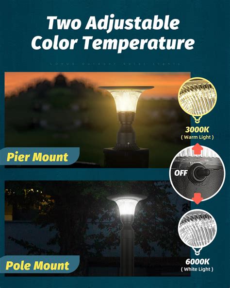 Lovus Solar Post Light Dusk To Dawn Outdoor Post LED Lamp Fixture