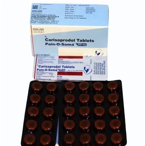 Carisoprodol Pain O Soma 500 Mg Tablets Hab Pharma At Rs 100 Stripe In