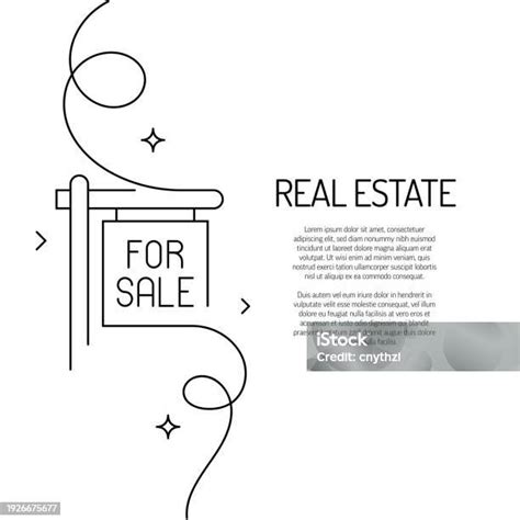 Continuous Line Drawing Of Real Estate Icon Hand Drawn Symbol Vector