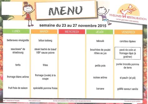 Menus de la Cantine du mois de Novembre Ecole Sainte Agnès