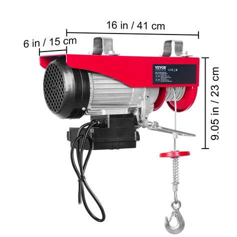 Vevor Polipasto Electrico De Cable Capacidad De 800kg Polipasto 1450 W