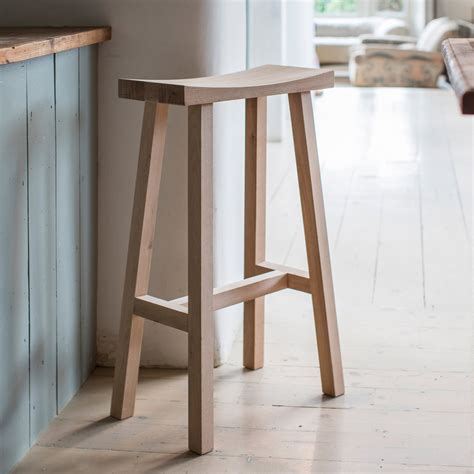 Contemporary Raw Oak Wooden Bar Stool | Fizzy Fox Ripley