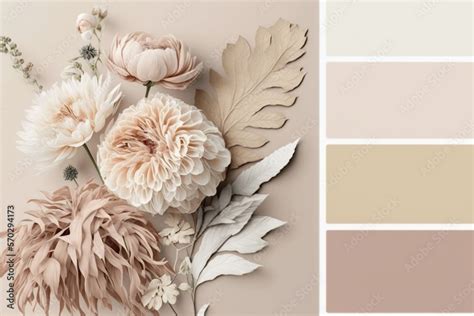 Nude Palettes In Illustration Bohemian Trendy Chic Background Pattern