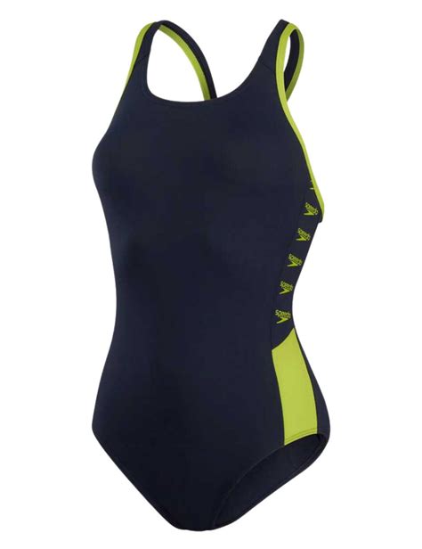 Speedo Boom Logo Splice Muscleback Swimsuit Belle Lingerie Speedo