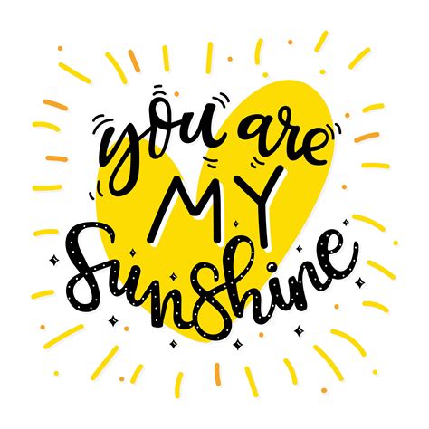 You are My Sunshine Black Yellow Typography Vector 181504 Vector Art at ...