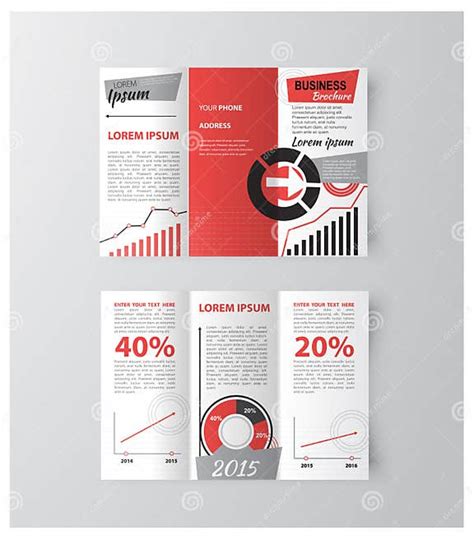 Professional Business Three Fold Flyer Template Stock Vector