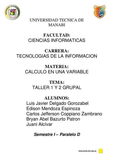 Infografias Calculo De Una Variable Universidad T Cnica De Manab