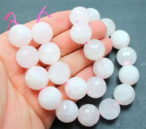 885 CTS ROSE QUARTZ BEADS 18 X 18 MM 15 5 INCH CLASP