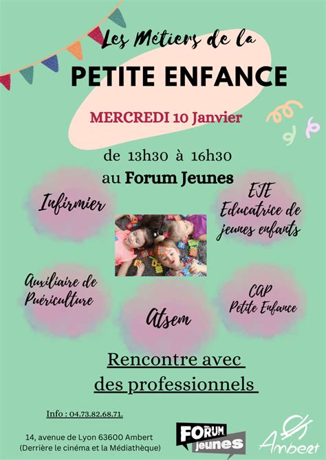 Découvrez les métiers de la petite enfance au Forum jeunes Ville d Ambert