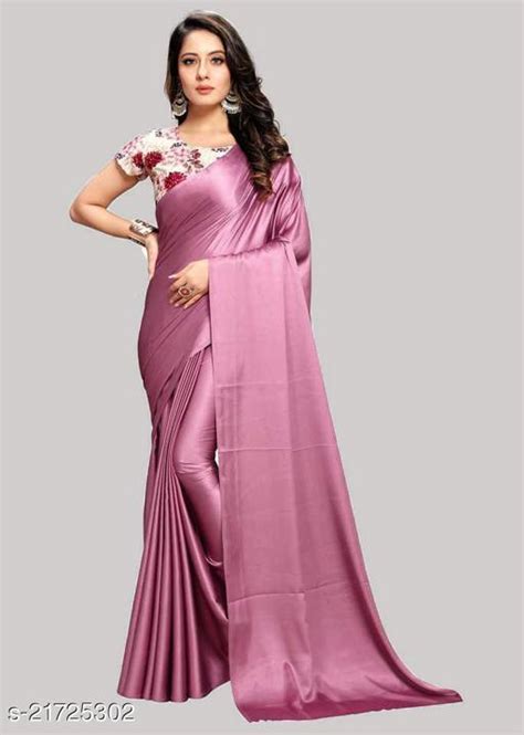 Sana silk Satin Silk Peach Saree With Blouse