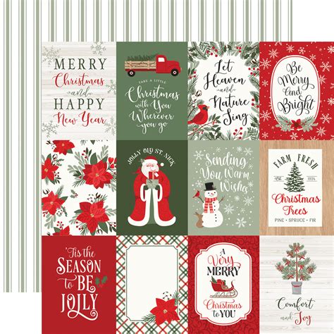 Christmas Time 3x4 Journaling Cards 12x12 Patterned Paper Echo Park