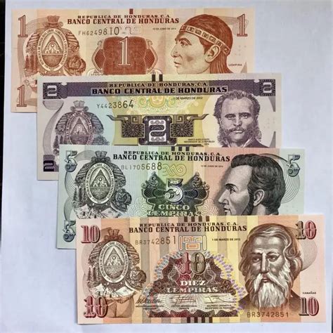 Honduras Set 4 PCS Banknotes 1 2 5 10 Lempira Random Year Original P