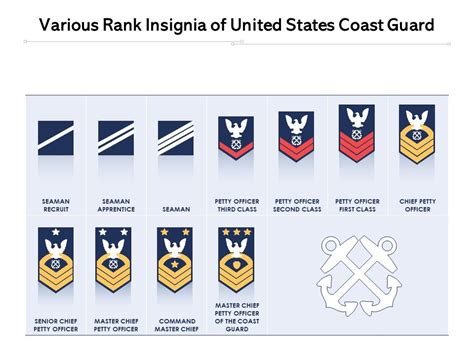 Various Rank Insignia Of United States Coast Guard Ppt Powerpoint Presentation Outline Graphics