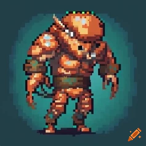 Crab Man With Scorpion Tail In Pixel Art Rpg Enemy Design On Craiyon