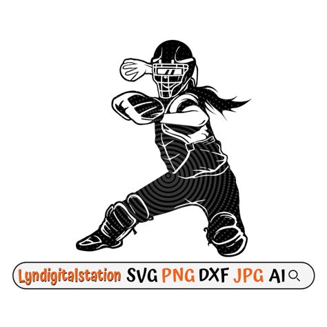 Softball Player Svg First Base Player Clipart Shortstop Cut File