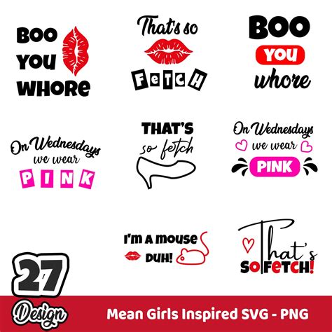 Mean Girls Svg Bundle Mean Girls Inspired Svg Bundle Mean Girl Svg