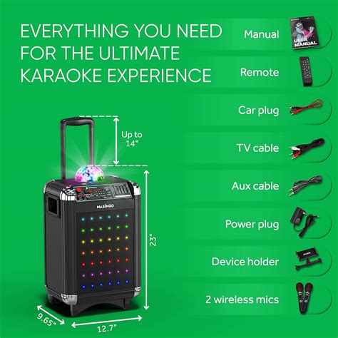 Masingo M Quina De Karaoke Con Micr Fonos Inal Mbricos Uhf Para