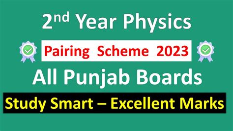 2nd Year Physics Pairing Scheme 2023 Punjab Boards Physics Class 12 Paper Scheme New Mhb