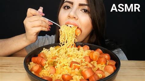 ASMR COMIDA MIOJO SALSICHA MUKBANG SONS DE MASTIGAÇÃO YouTube