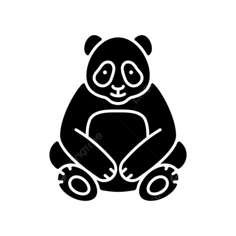 Icono De Glifo Negro De Panda Grande Png Mascota Mamífero Elemento