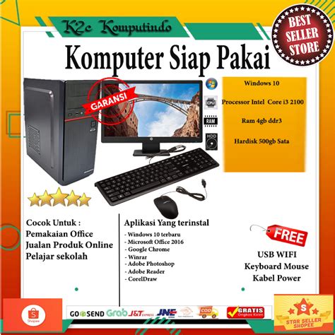 Jual Pc Cpu Komputer Core I5 Core I3 Core I7 Fullset Siap Pakai