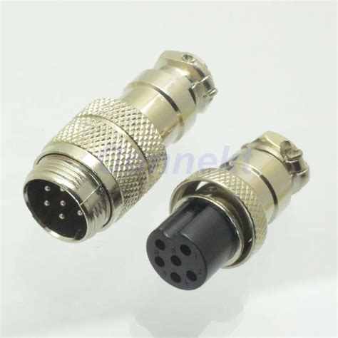 M16 16mm 6 Pin Screw Type Electrical Plug Socket Male And Female Connector For Cable In Computer