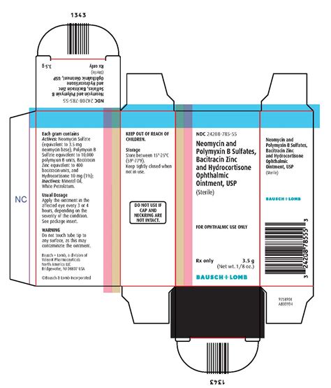 Neomycin Polymyxin B Bacitracin Hydrocortisone Fda Prescribing