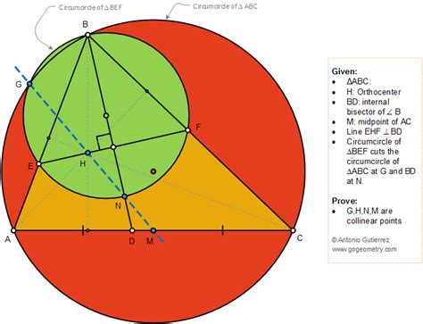 Geometry Problem 1385: Triangle, Orthocenter, Circle, Circumcircle, Angle Bisector, Midpoint ...