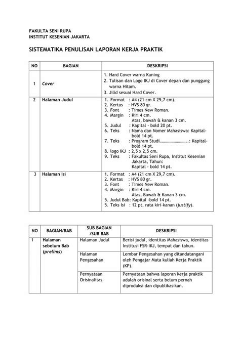 Pdf Sistematika Penulisan Laporan Kerja Praktik Pdf Filesistematika