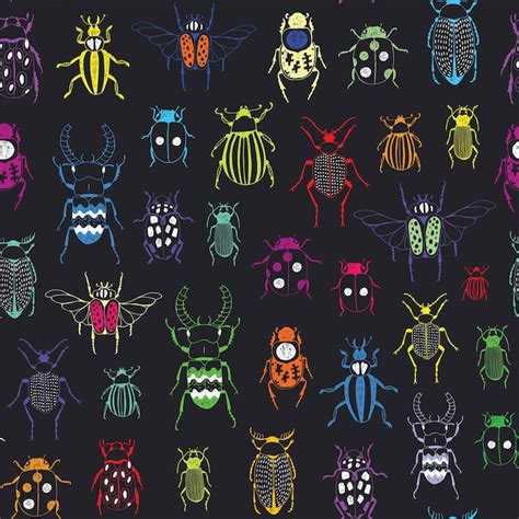 Premium Vector Beetles Insects Vector Seamless Pattern