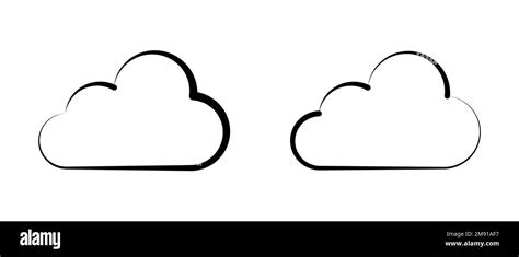 Modern Cloud Icon Symbol Outline Style Vector Illustration Stock