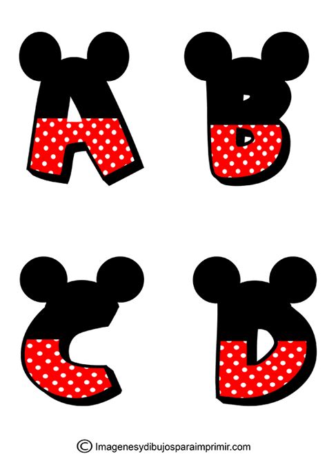 Letras De Mickey Mouse Para Imprimir 🎈 Colorear Dibujosletras Actividades Infantiles